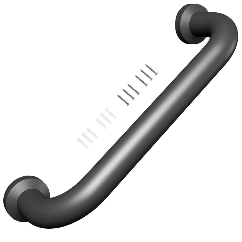 Conwithna 12” Stairway Hand Railing Safety Handle Bar Iron Outdoor Deck Rail Safety Handle Bar Banister Rail Indoor & Outdoor Deck Hand Rail Rustic Pipe Handle 440LBS Load Capacity Wall Mount Stainless Steel - Image 1